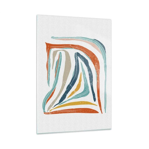 Obraz na skle - Priateľsky usmievavá abstrakcia - 50x70 cm