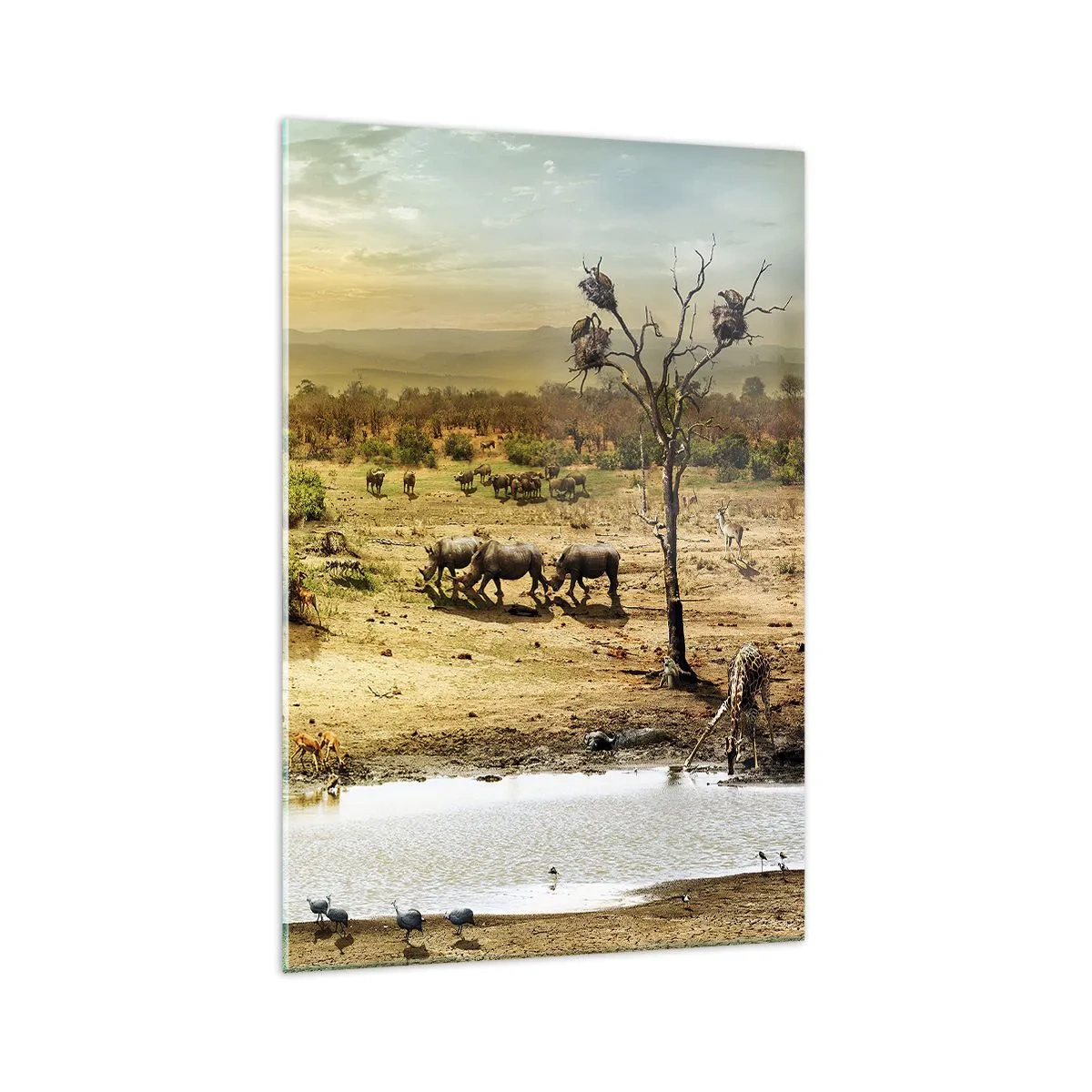 Obraz na skle - „Z raja opäť pramenila rieka…“ - 70x100 cm