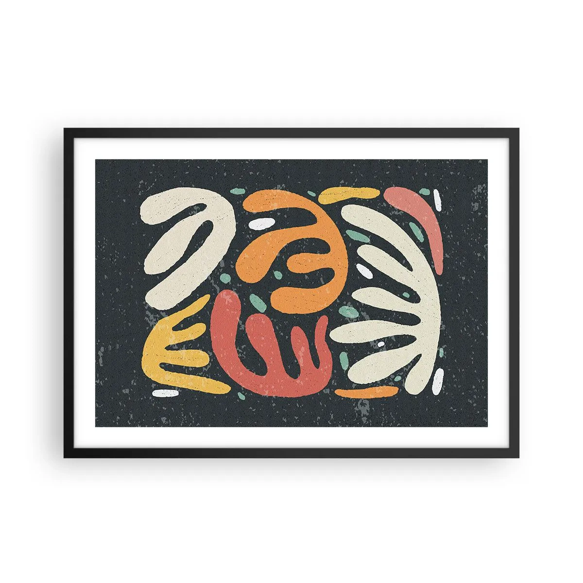 Plagát v čiernom ráme - Kompozícia – hneď ťa chytím - 70x50 cm