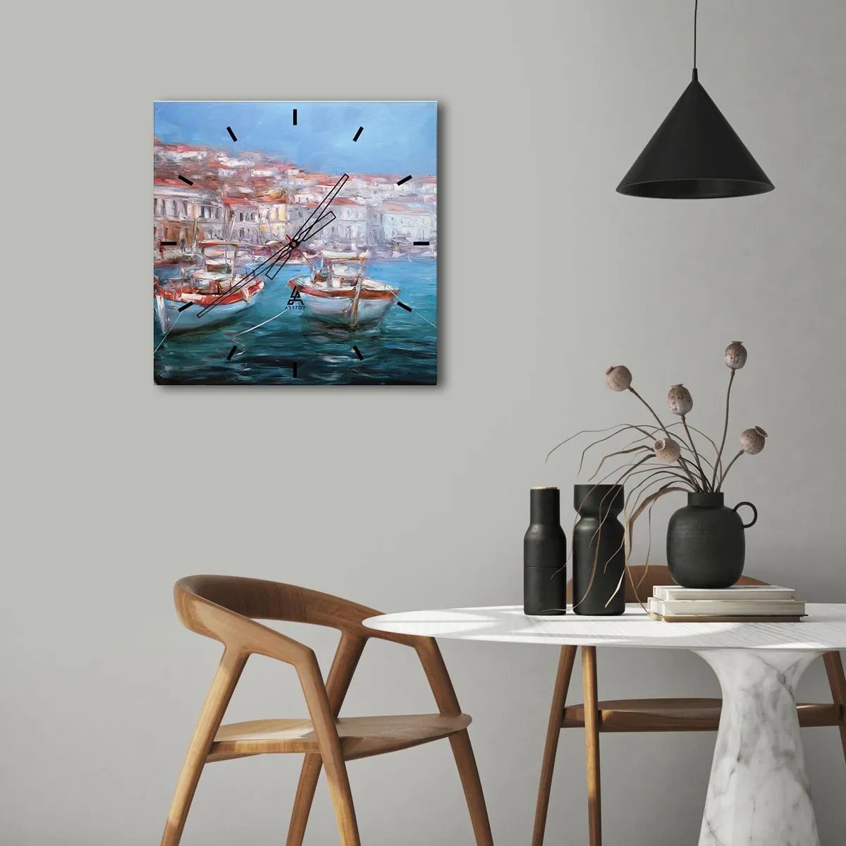 Nástenné hodiny - Taliansky záliv - 30x30 cm