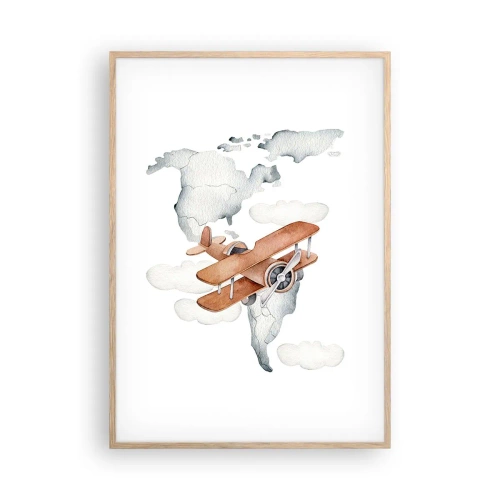 Plagát v ráme zo svetlého duba - V priekopníckom duchu - 70x100 cm