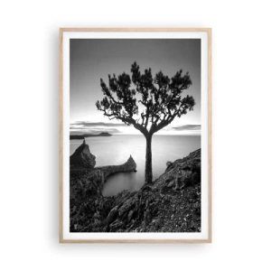 Plagát v ráme zo svetlého duba - Pokoj až k horizontu - 70x100 cm