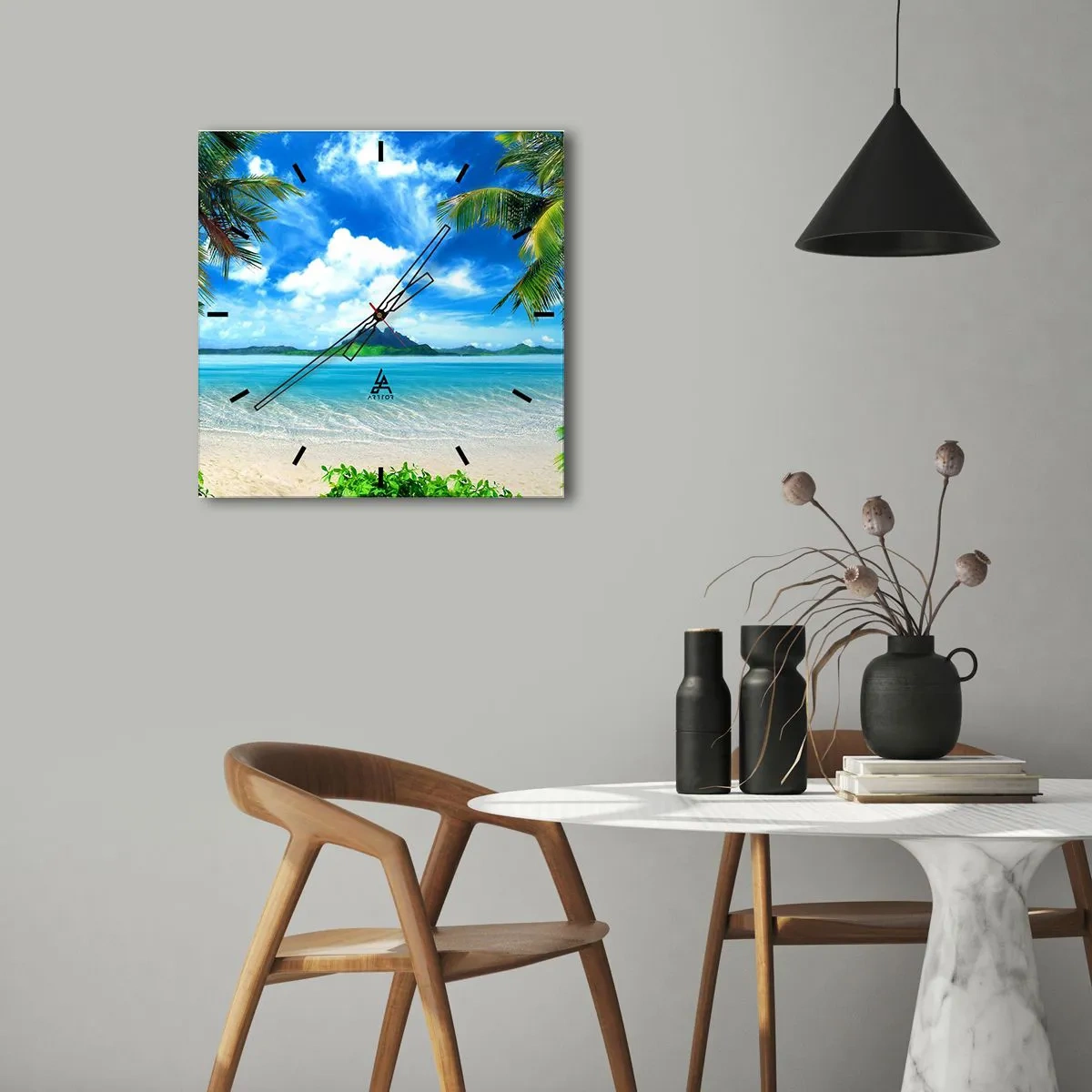 Nástenné hodiny - Lazúr trópov - 30x30 cm