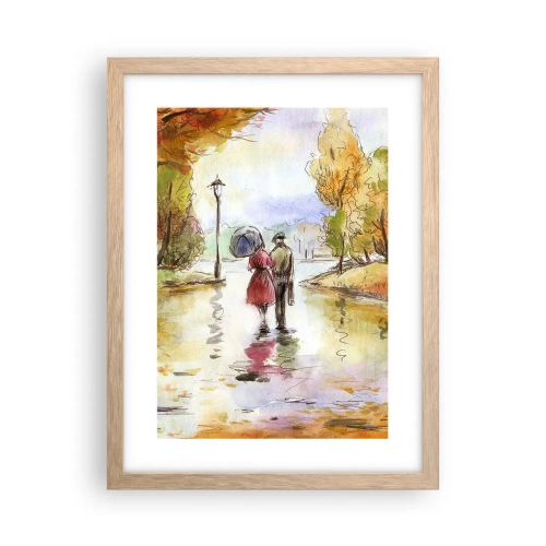 Plagát v ráme zo svetlého duba - Romantická jeseň v parku
- 30x40 cm