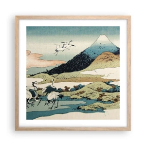 Plagát v ráme zo svetlého duba - V japonskom duchu - 50x50 cm