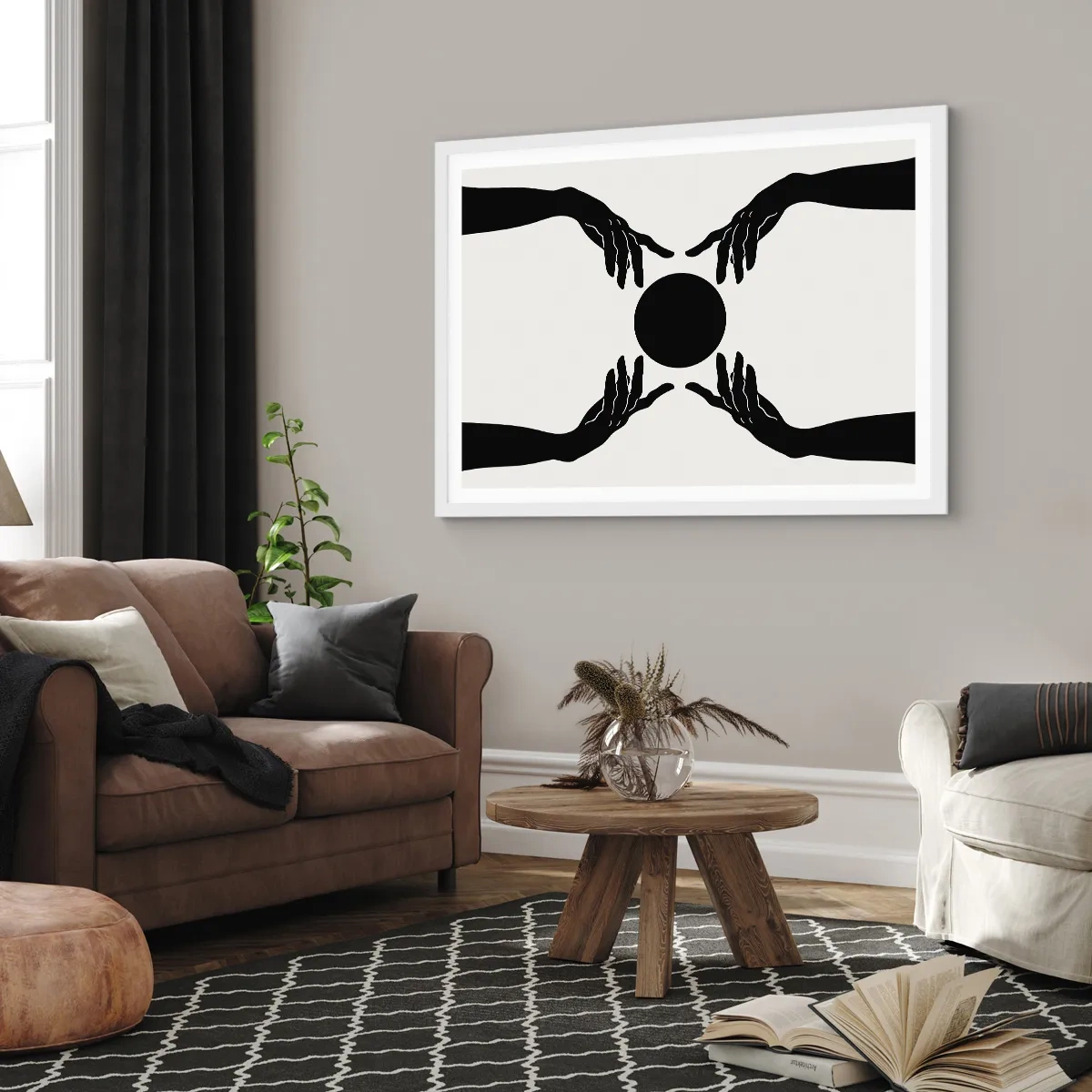 Plagát v bielom ráme - Tajné znamenie - 100x70 cm