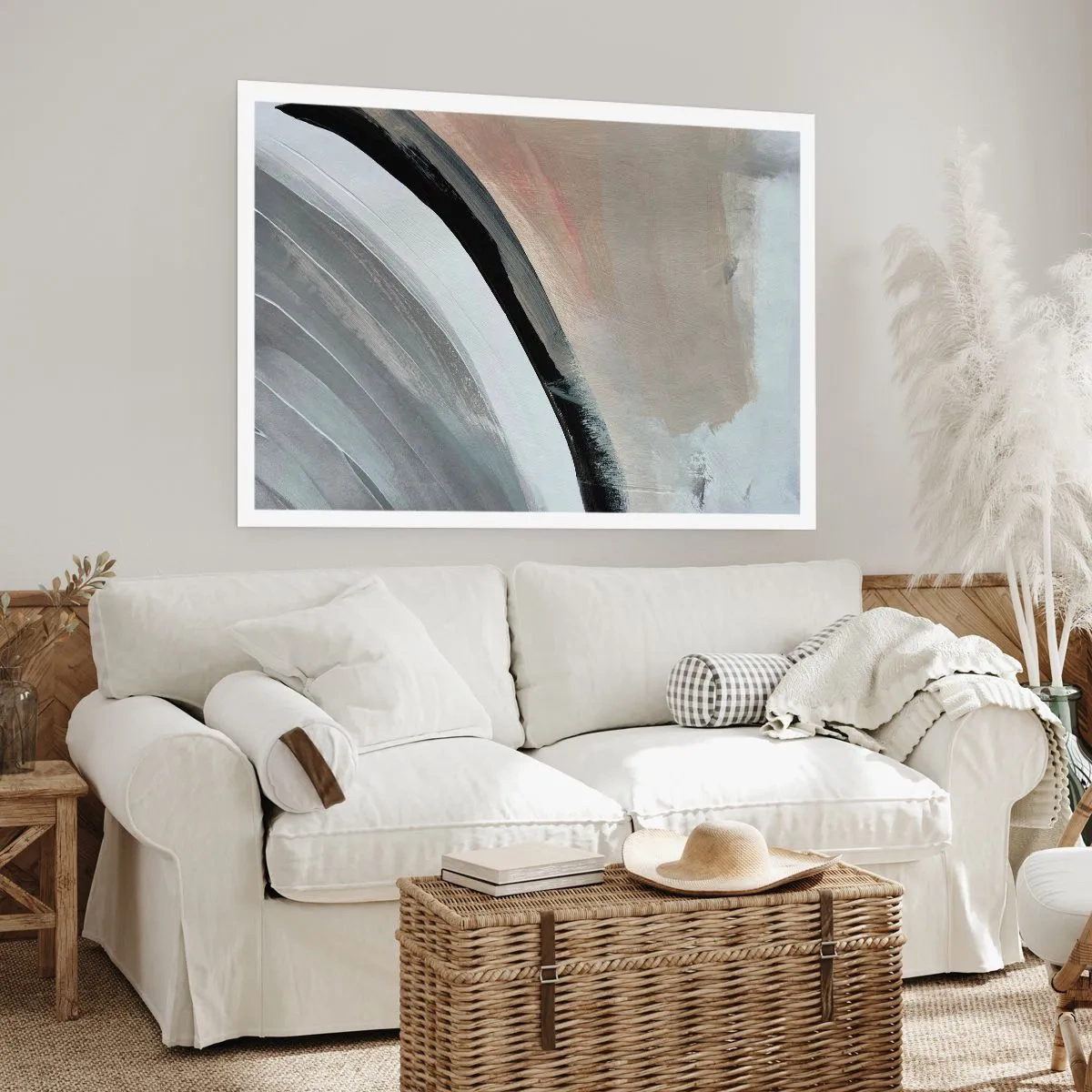 Plagát - Kompozícia: čierny a šedý oblúk - 91x61 cm