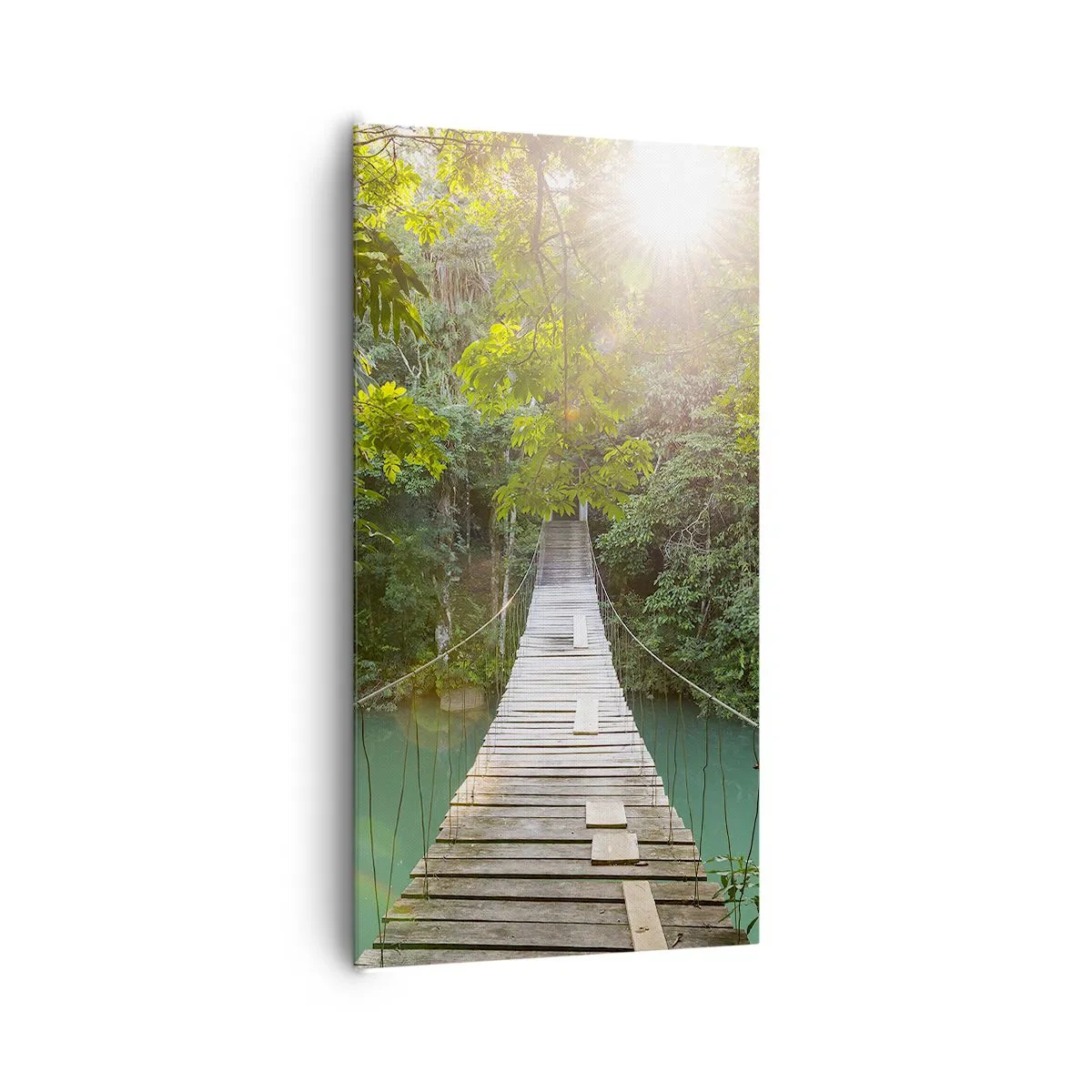 Obraz na plátne - Nad azúrovou vodou do azúrového lesa - 65x120 cm