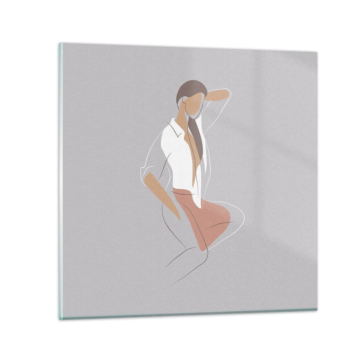 Obraz na skle - Obrys pôvabu - 50x50 cm