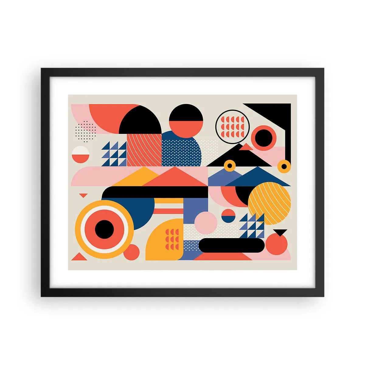 Plagát v čiernom ráme - Kompozícia: poďme sa hrať - 50x40 cm