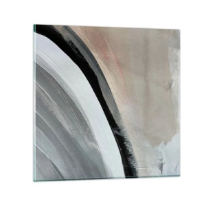 Obraz na skle - Kompozícia: čierny a šedý oblúk - 60x60 cm