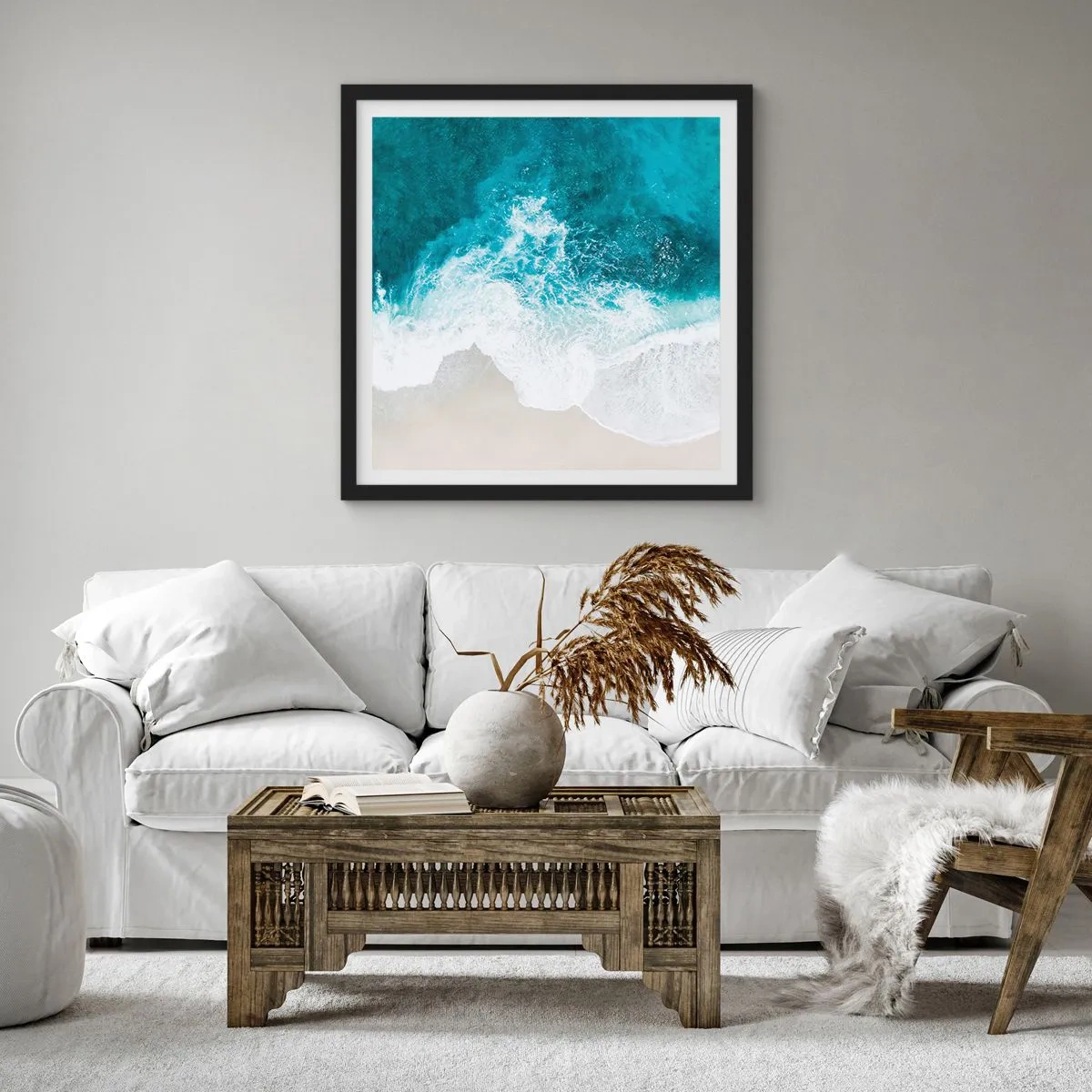 Plagát v čiernom ráme - Prirodzené pohladenie - 40x40 cm