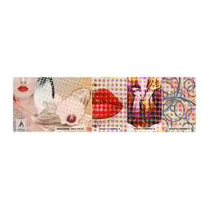 Vzorka samolepiacej fototapety Deluxe Sticker - Komiksový heroín - Abstrakcia, Ženská tvár, Kus - 100x30 cm