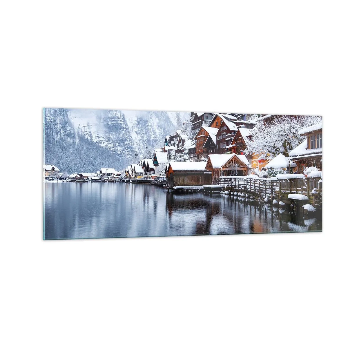 Obraz na skle - V zimnej dekorácii - 100x40 cm