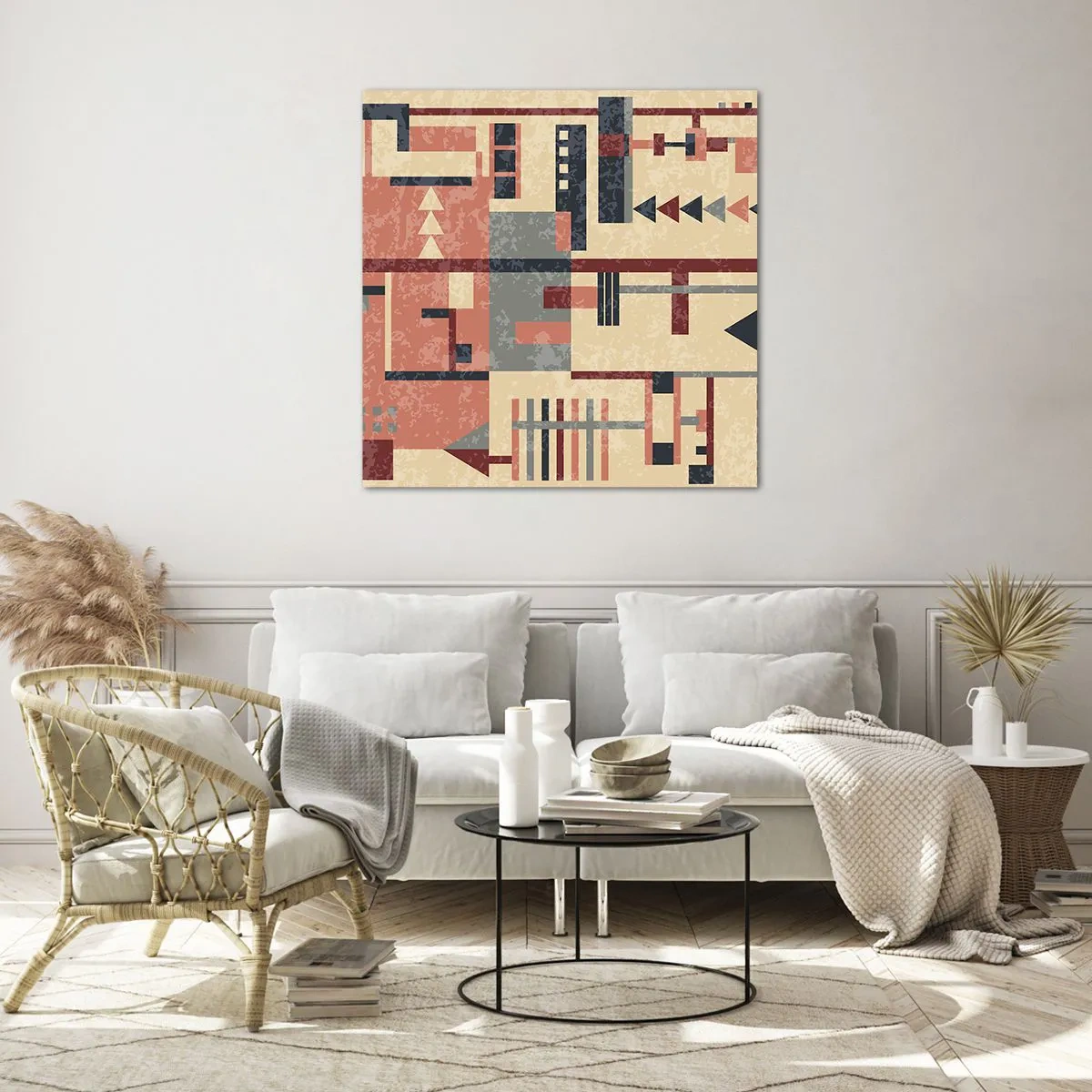 Obraz na skle - Vodorovná a zvislá kombinácia - 60x60 cm