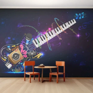 Fototapeta Premium Canvas - A všetko hrá - Abstrakcia, Hudobný nástroj, Hudba - 350x256 cm