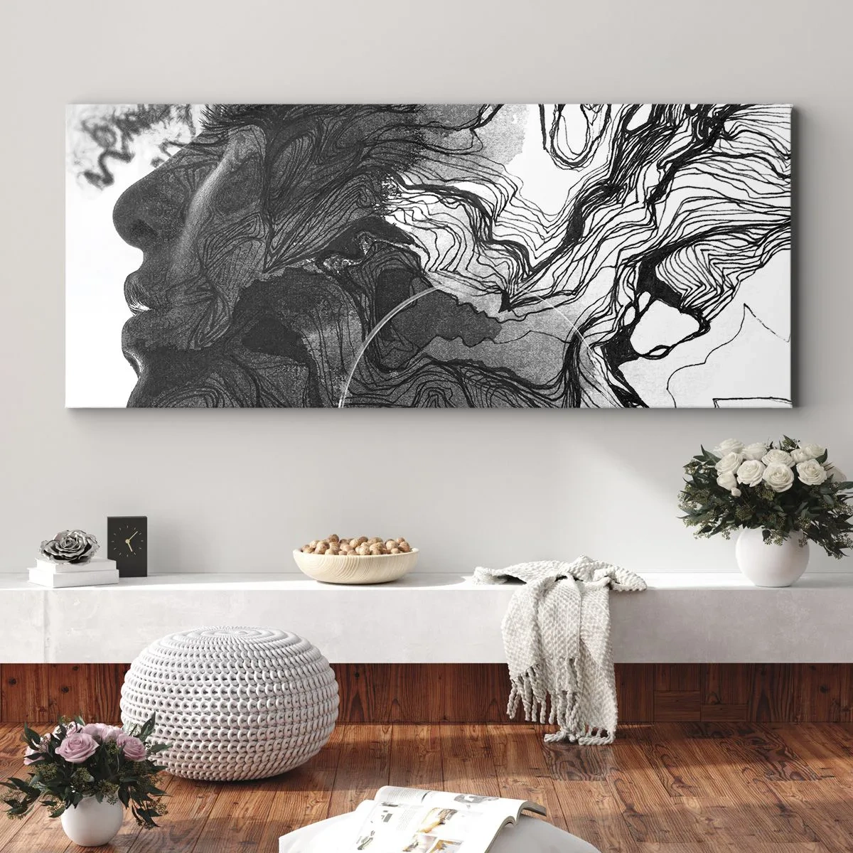 Obraz na plátne - Zapletená v snoch - 160x50 cm