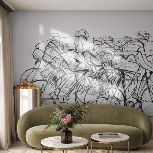 Fototapeta Premium Sand - Spoločne v tíme - Grafika, Bicykel, Šport - 100x70 cm