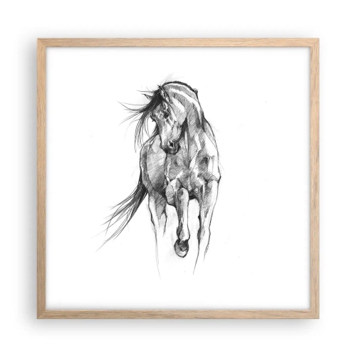 Plagát v ráme zo svetlého duba - V ladnom kluse - 50x50 cm