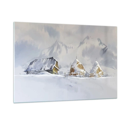 Obraz na skle - V zasneženom údolí - 120x80 cm