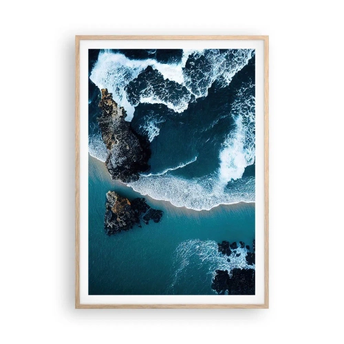 Plagát v ráme zo svetlého duba - Zahalené do vĺn - 70x100 cm