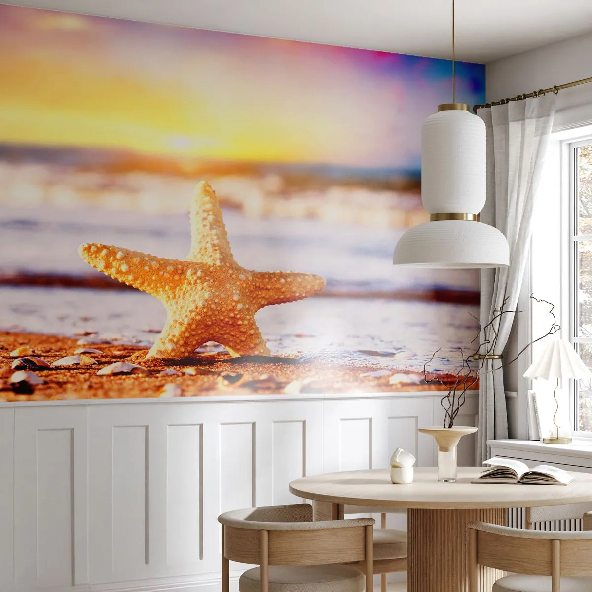 Fototapeta Premium Sand - Morský darček - Hviezdica, Pláž, oceán - 100x70 cm