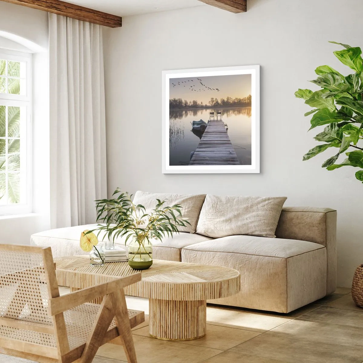 Plagát v bielom ráme - Časom sa vrátim - 30x30 cm