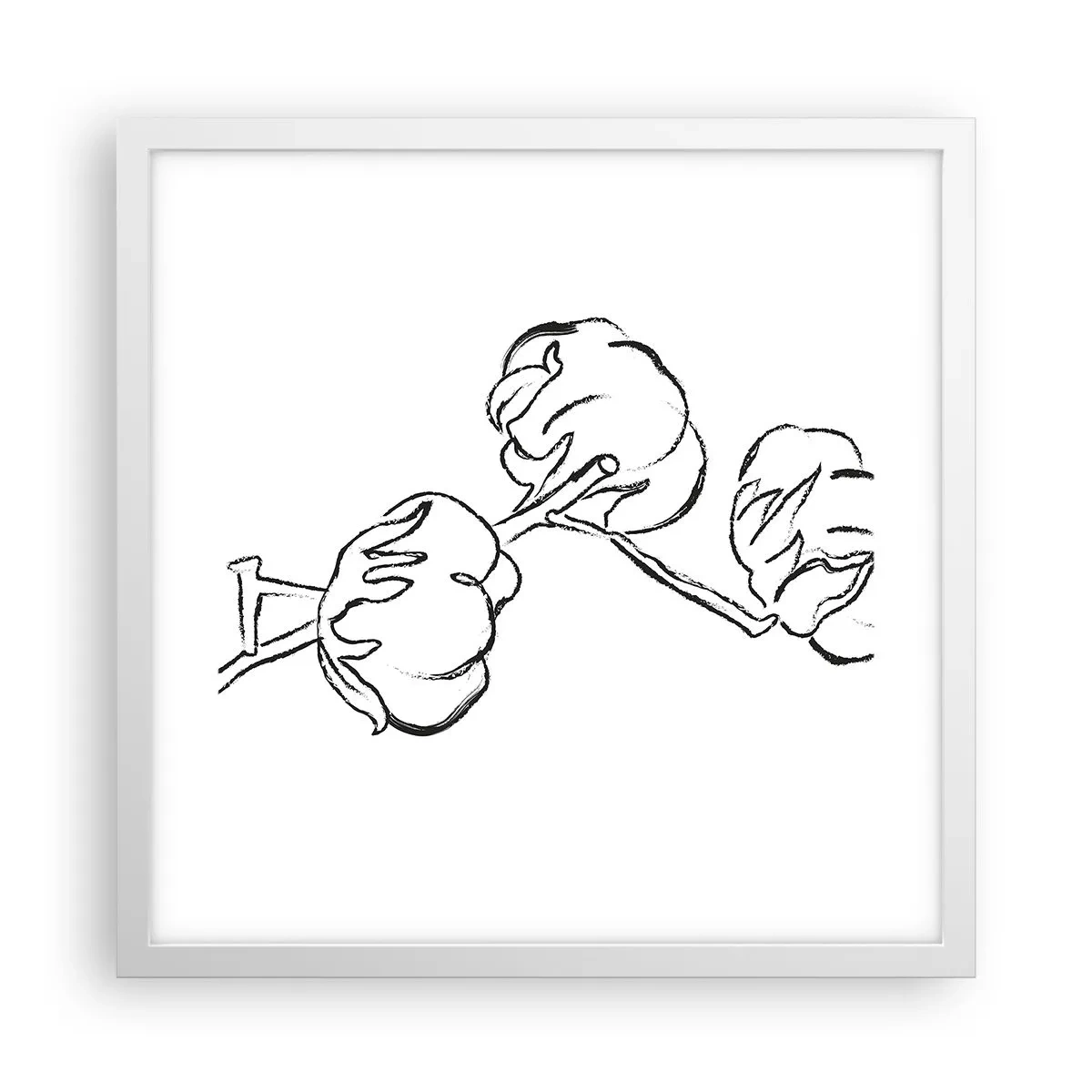 Plagát v bielom ráme - Bavlnené páperie - 40x40 cm