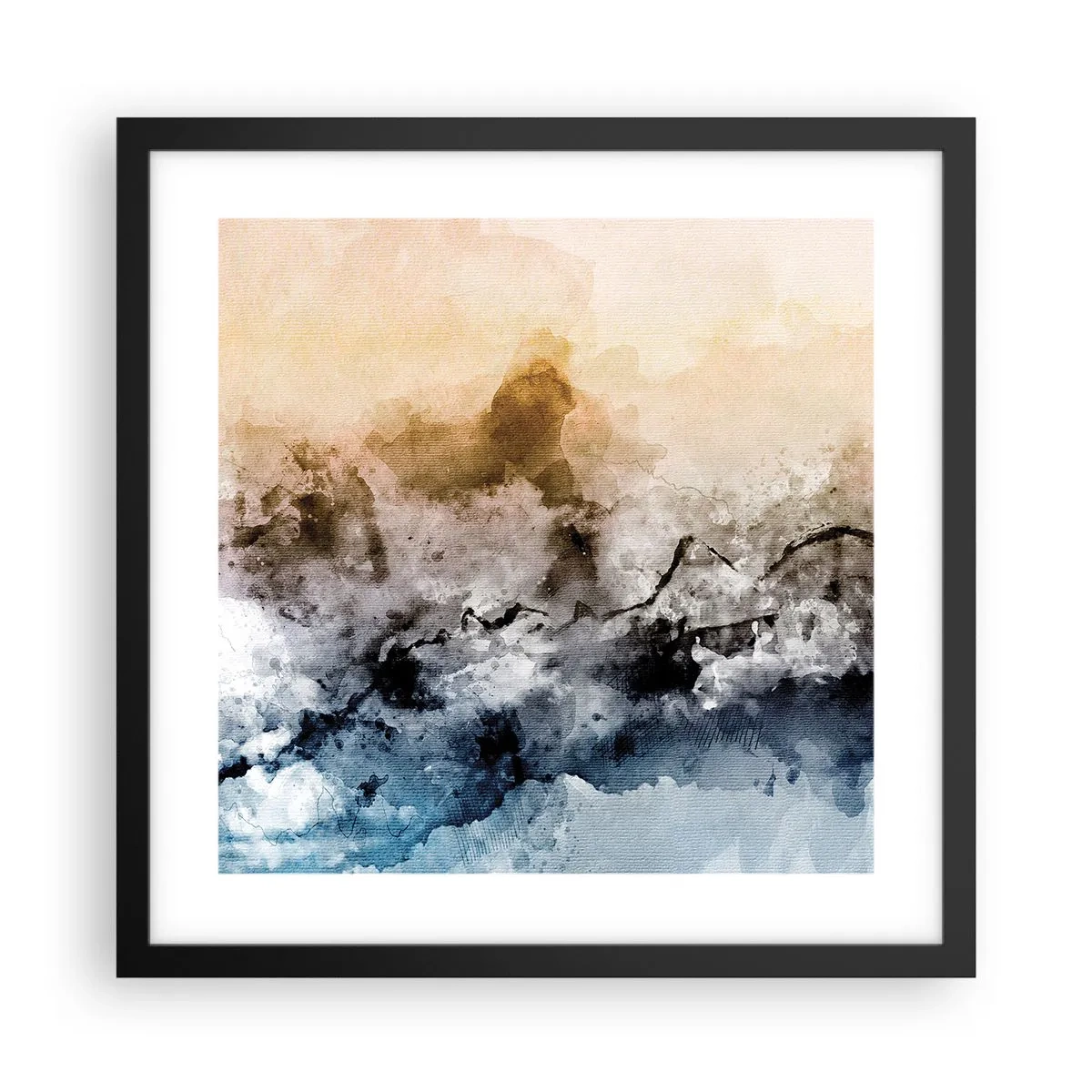 Plagát v čiernom ráme - Ponorené do mračná hmly - 40x40 cm