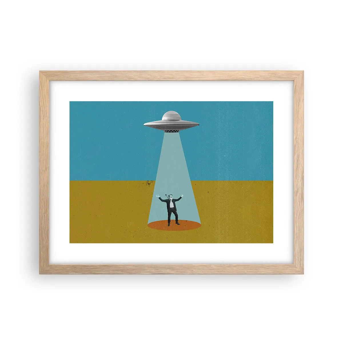 Plagát v ráme zo svetlého duba - Blízke stretnutie - 40x30 cm