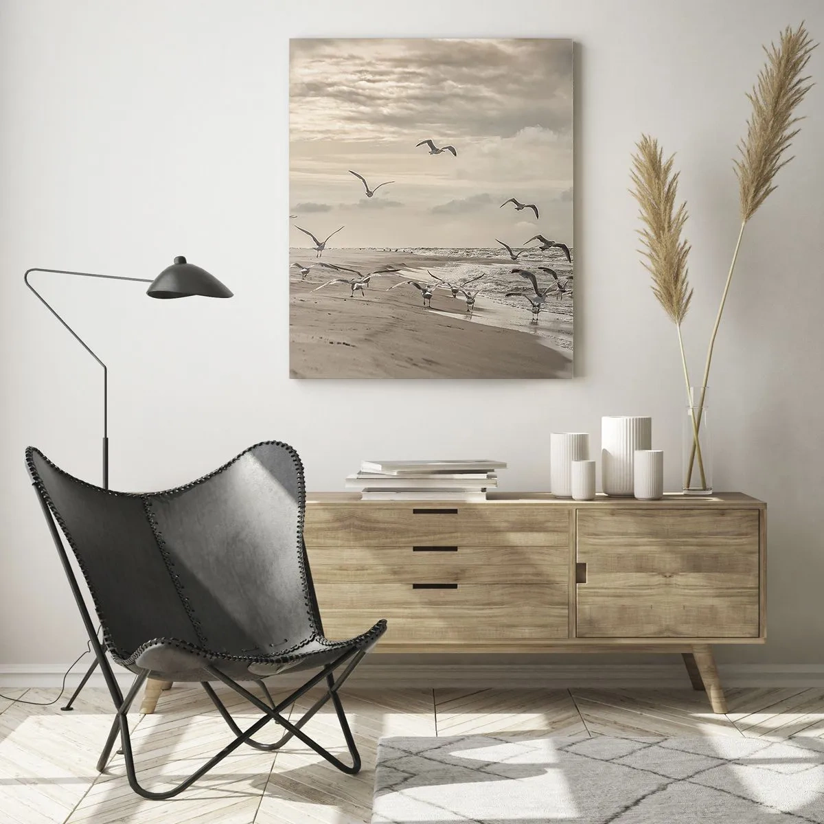 Obraz na skle - Šumenie mora, spev vtákov - 70x100 cm