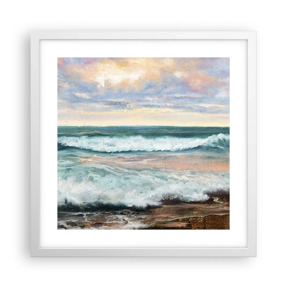 Plagát v bielom ráme - Tu uhladíš dušu - 40x40 cm