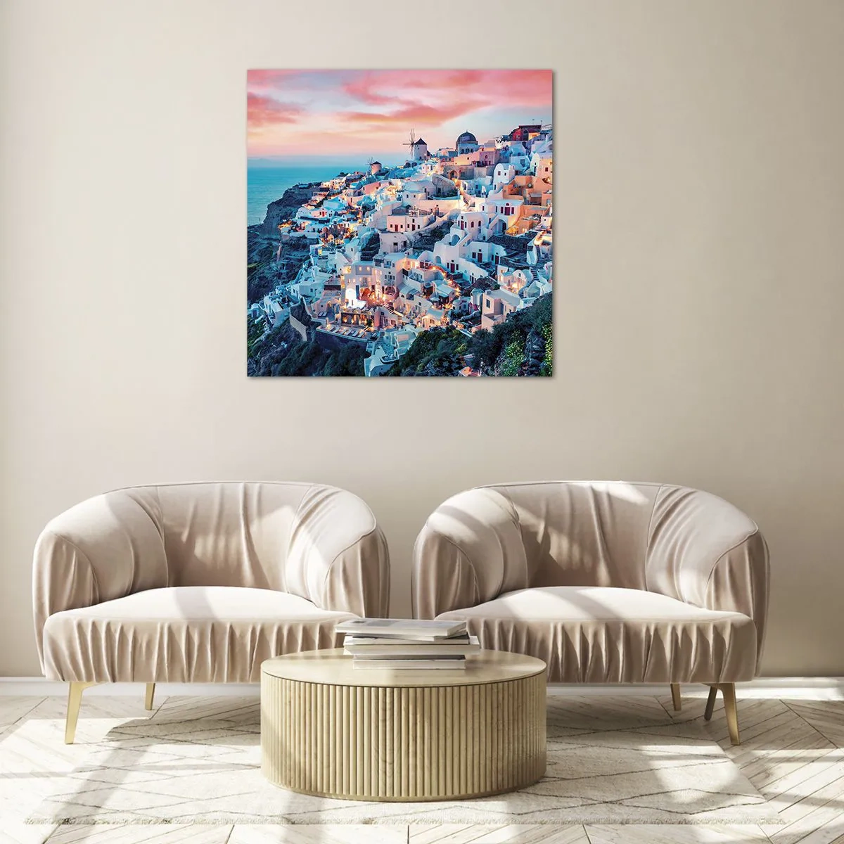 Obraz na skle - Tvoja tučná grécka dovolenka - 70x70 cm