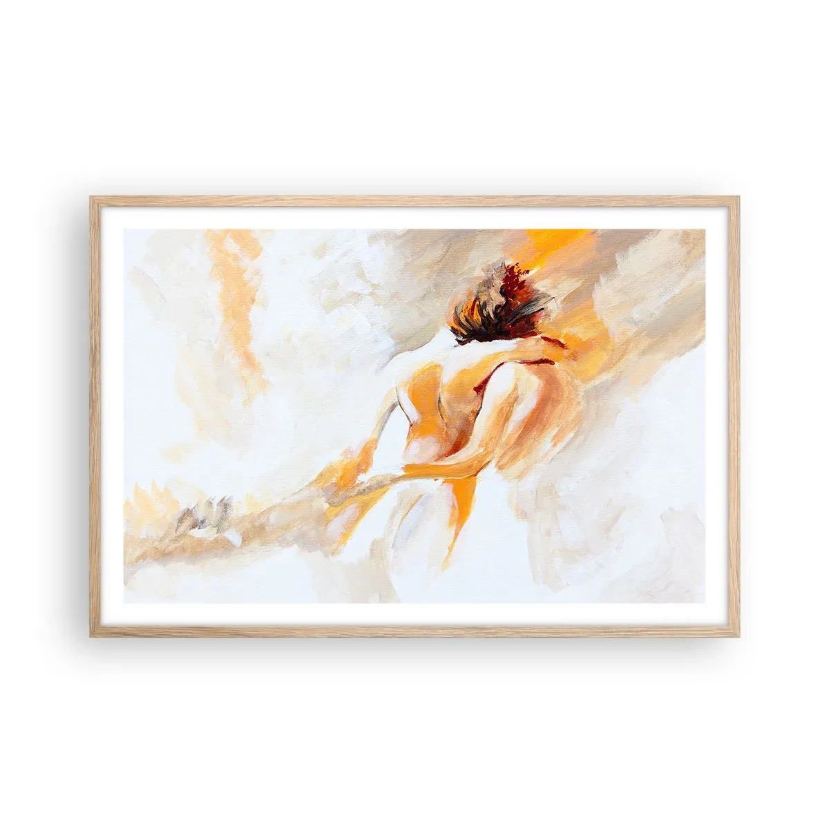 Plagát v ráme zo svetlého duba - Blízkosť v nebi - 91x61 cm