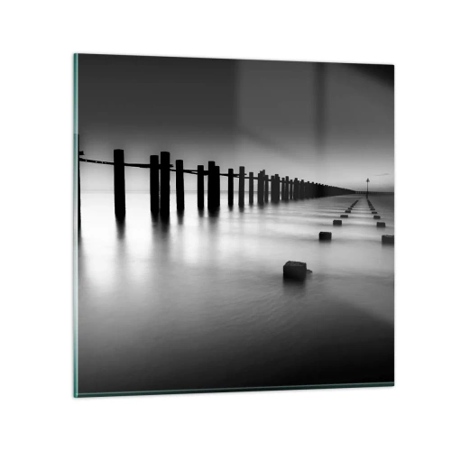 Obraz na skle - Šedá diaľka v hmle - 30x30 cm