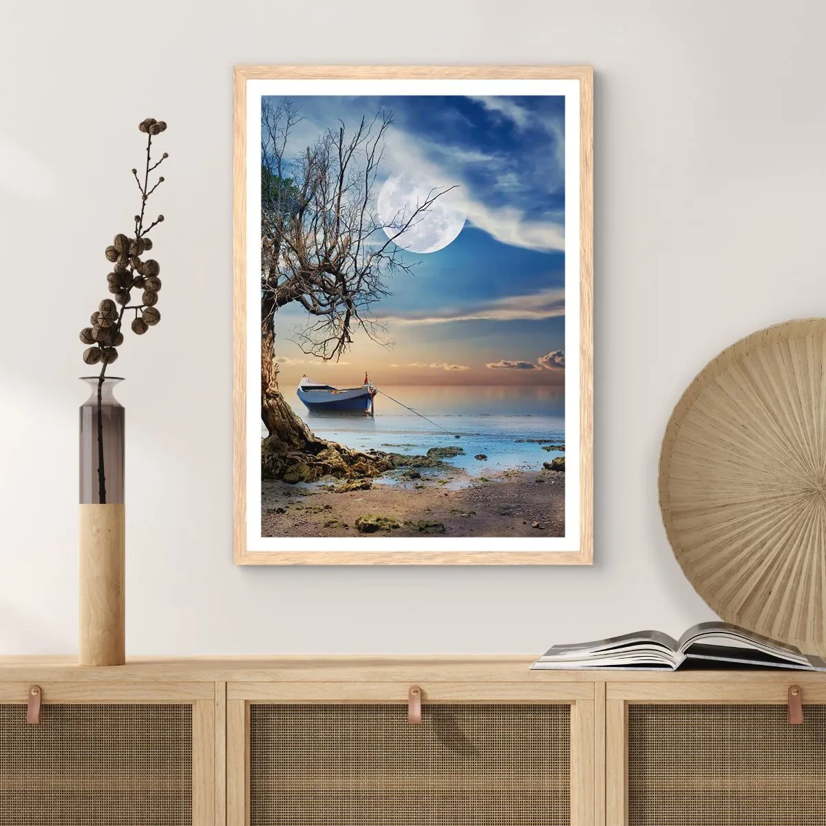 Plagát v ráme zo svetlého duba - Je to koniec alebo začiatok? - 70x100 cm