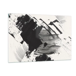 Obraz na skle - Abstrakcia – expresia čiernej - 120x80 cm