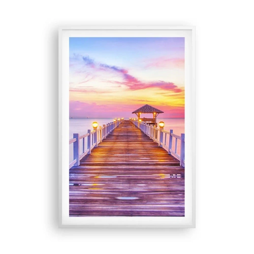 Plagát v bielom ráme - Ľaliovo-zlaté ticho večera - 61x91 cm