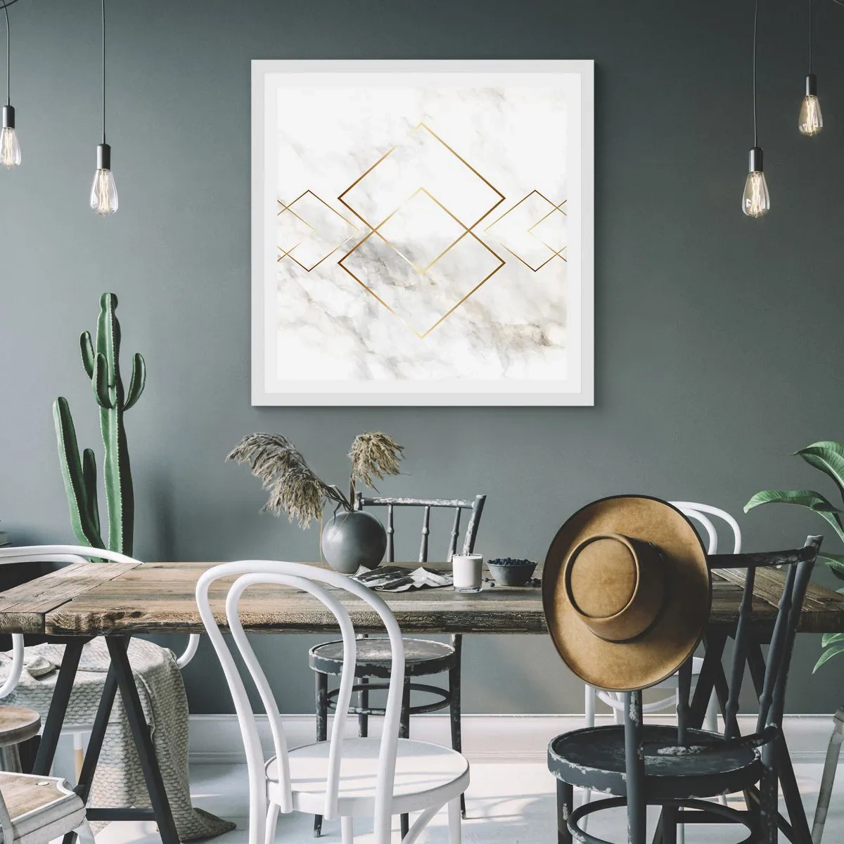 Plagát v bielom ráme - Pohľad na nekonečno - 60x60 cm