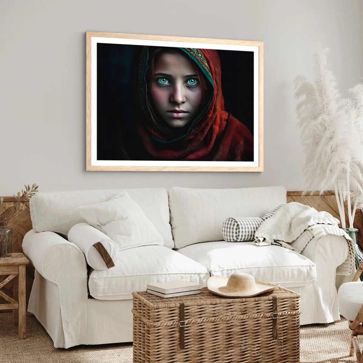 Plagát v ráme zo svetlého duba - Východná princezná - 100x70 cm