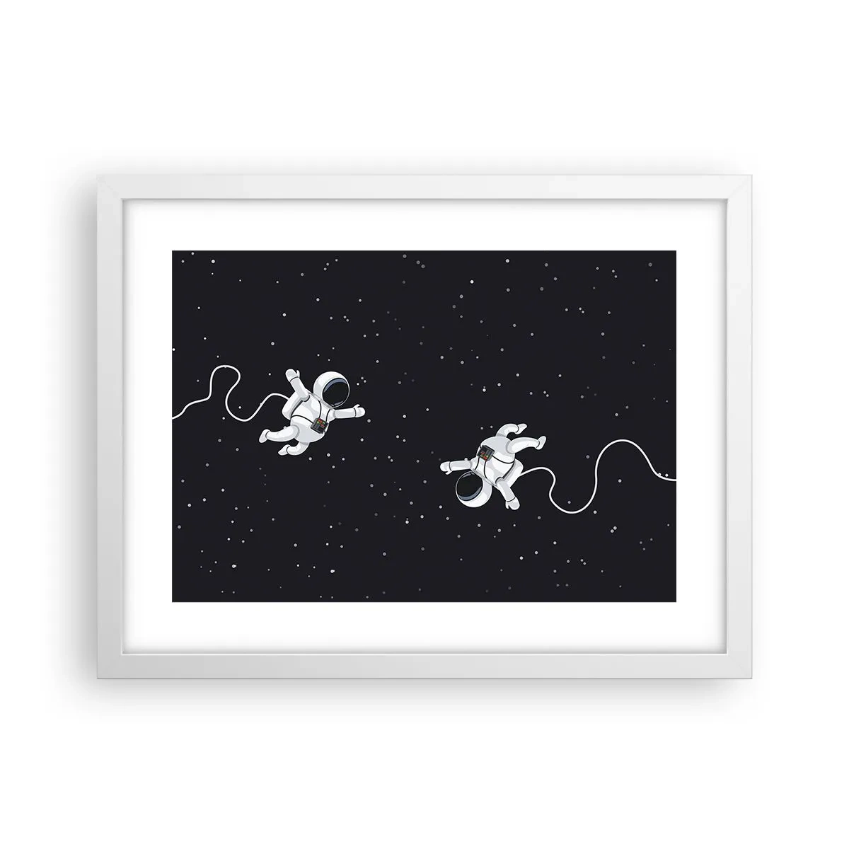Plagát v bielom ráme - Kozmický tanec - 40x30 cm