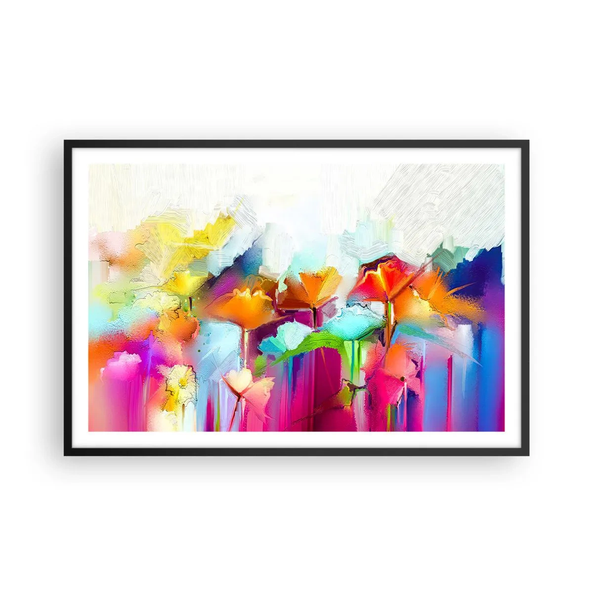 Plagát v čiernom ráme - Dúha rozkvitla - 91x61 cm