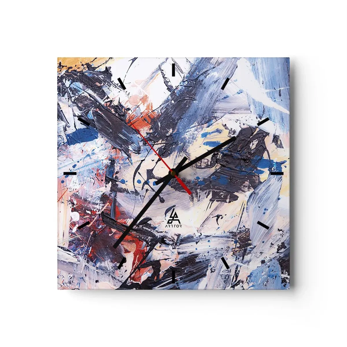 Nástenné hodiny - Bláznivý tanec abstrakcie - 30x30 cm