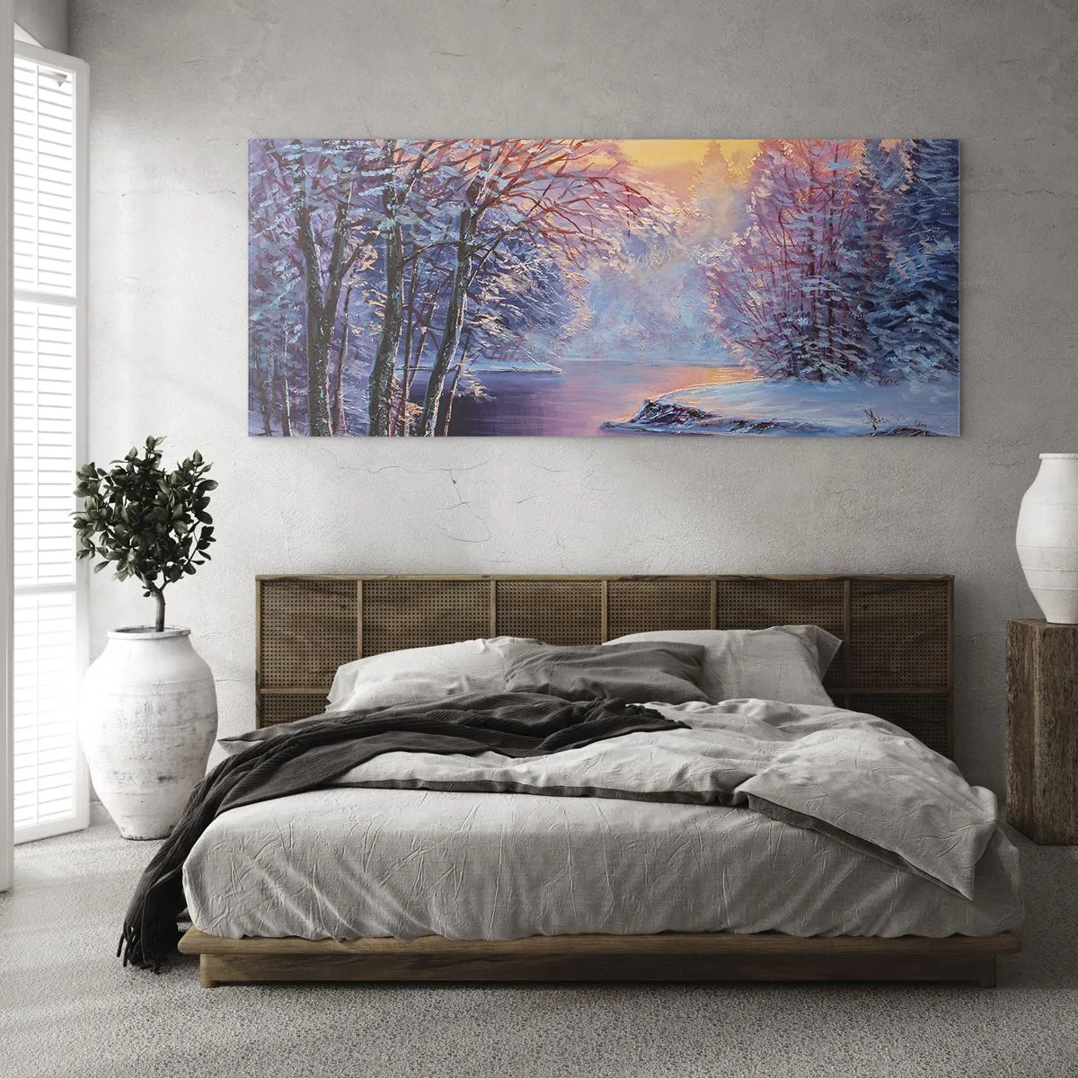 Obraz na skle - Farby zimy - 100x40 cm