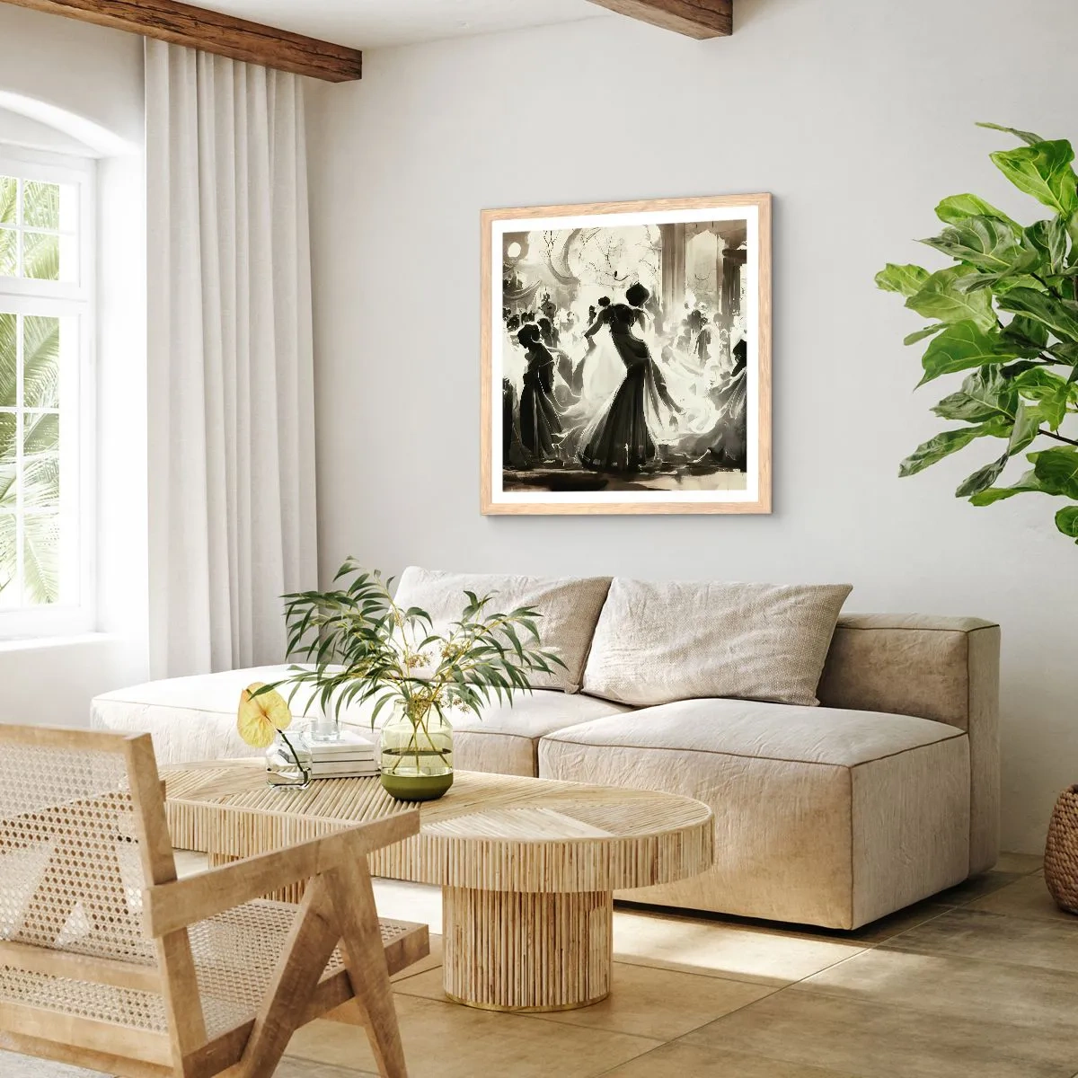 Plagát v ráme zo svetlého duba - Veľká maškaráda - 60x60 cm