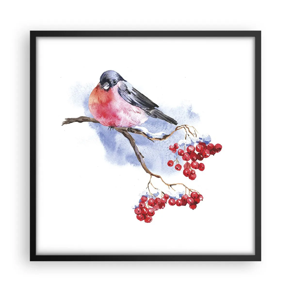 Plagát v čiernom ráme - Farebná zima - 50x50 cm