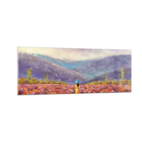 Obraz na skle - V levanduľovom svete - 140x50 cm