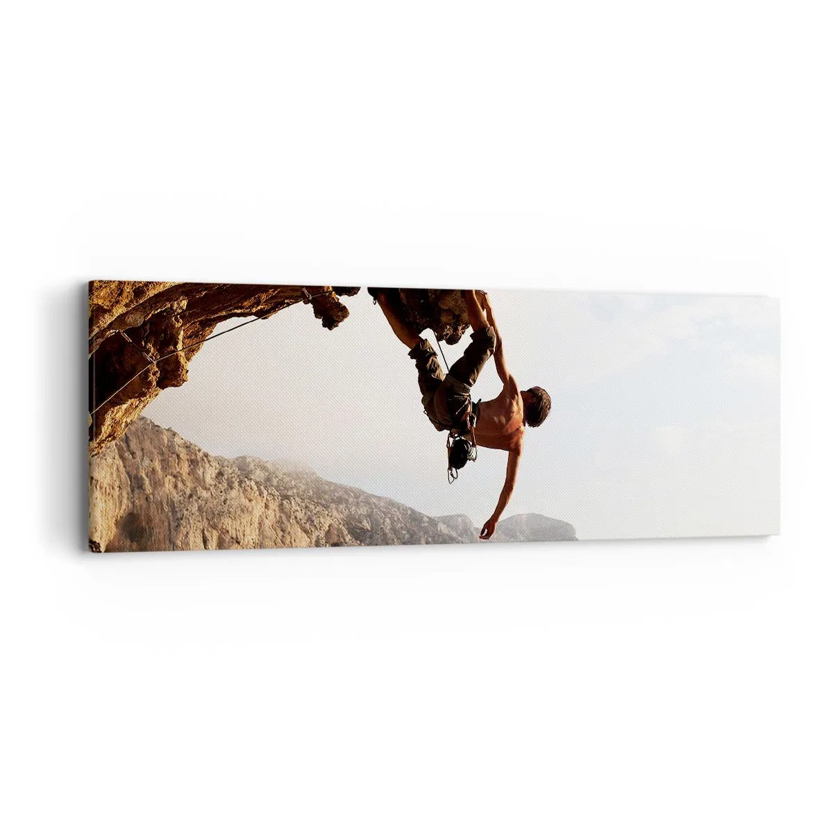 Obraz na plátne - Svet zovretý v ruke na zosuve balvanu - 90x30 cm