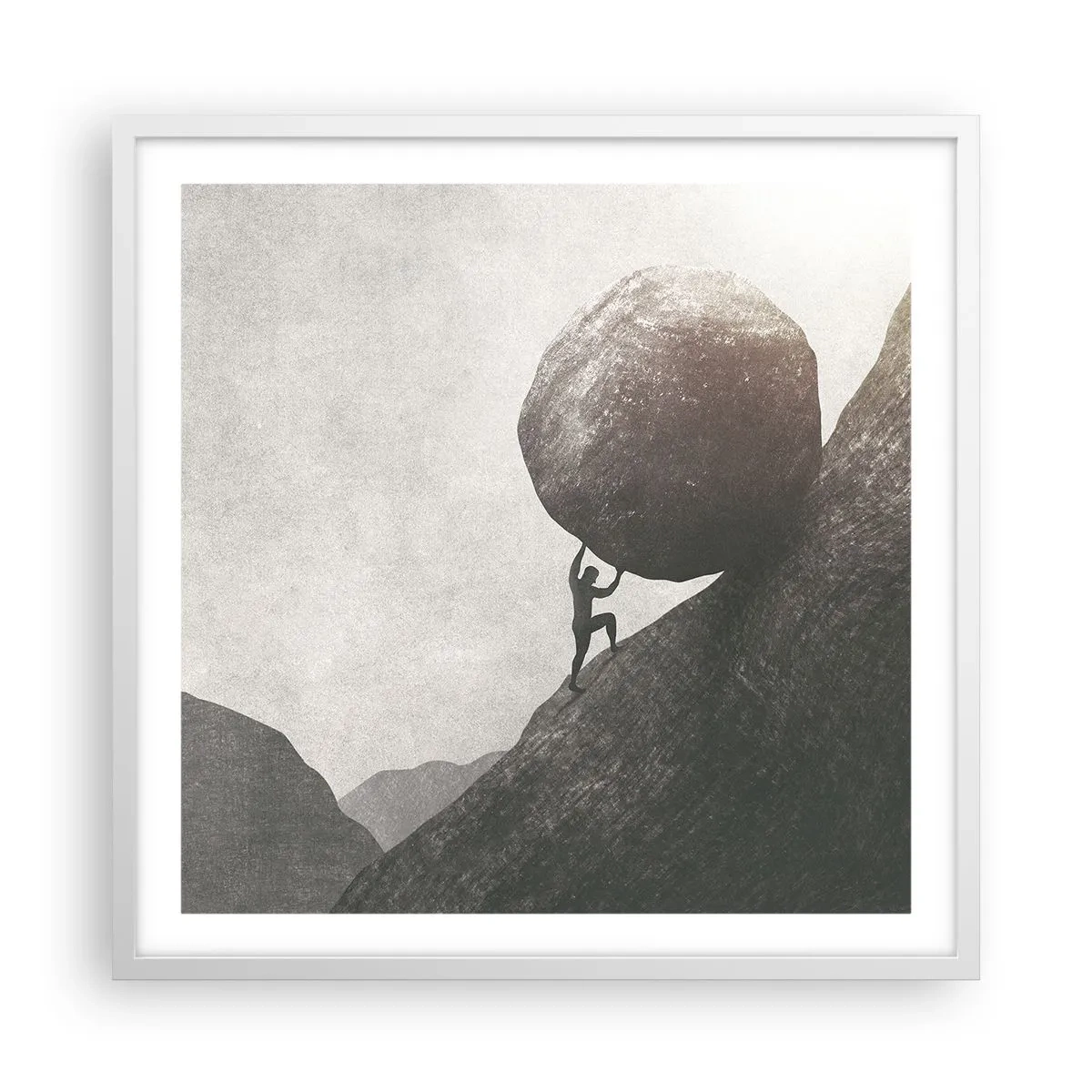 Plagát v bielom ráme - Verím, proti všetkej nádeji - 60x60 cm