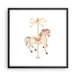 Plagát v čiernom ráme - Elegantným klusom - 50x50 cm